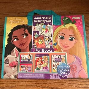 Bendon Color & Activity Set Disney Princess Fold-Out Storage Case w 3 Fun Books
